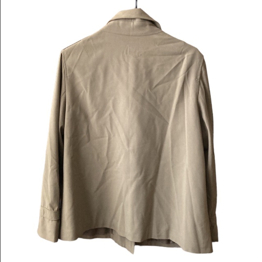 LARRY LEVINE Stretch Short Trench Jacket Sz 12 - Picture 2 of 5